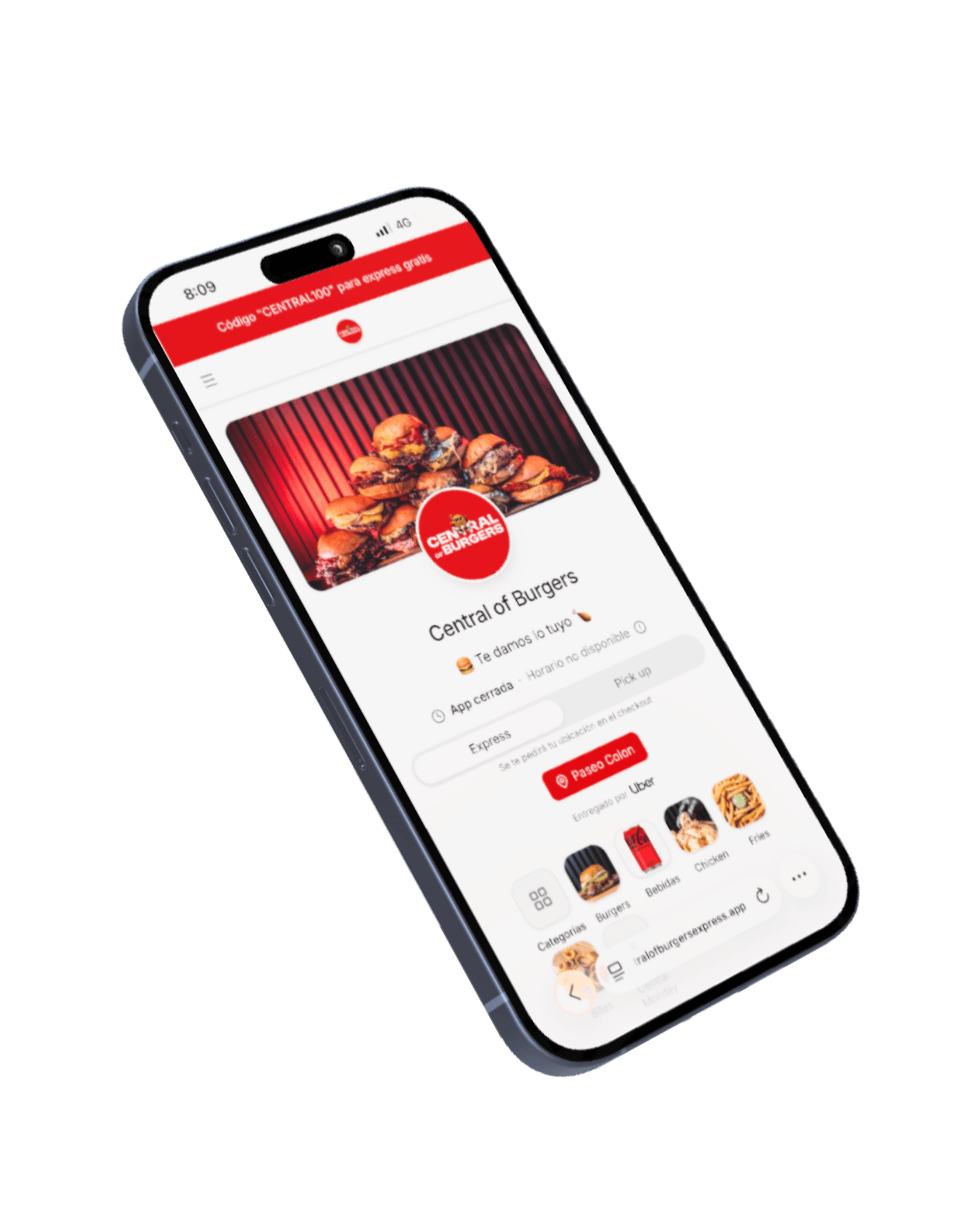 Una tienda Eatsy mostrada en un teléfono